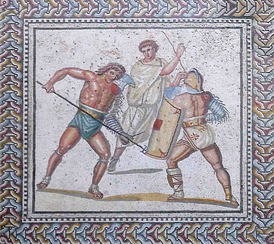 Ausschnitt aus dem römischen Mosaikfußboden in Nennig